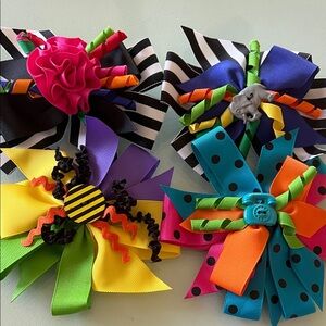 Vibrant Multicolor Kids Hair Bow Set